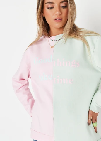 Комбинированный свитшот Missguided надпись без декора (260378037)