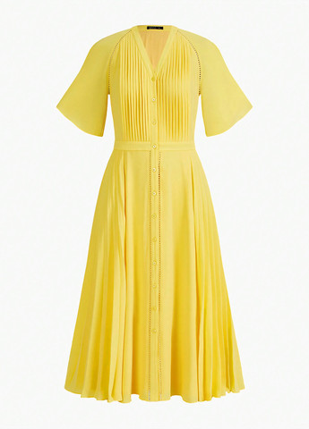 Желтое кэжуал платье рубашка SHEIN однотонное