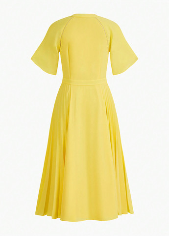 Желтое кэжуал платье рубашка SHEIN однотонное