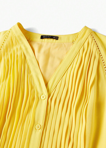 Желтое кэжуал платье рубашка SHEIN однотонное
