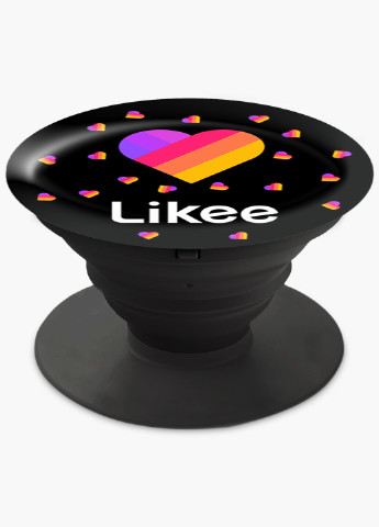 Попсокет (Popsockets) тримач для смартфону Лайк (Likee) (8754-1054) Чорний MobiPrint (216748467)