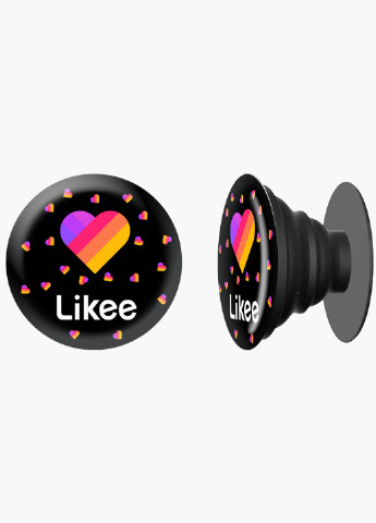 Попсокет (Popsockets) тримач для смартфону Лайк (Likee) (8754-1054) Чорний MobiPrint (216748467)