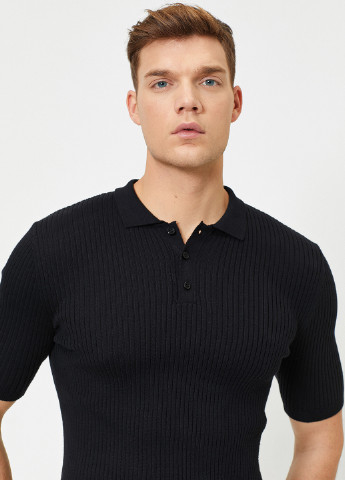 Черная футболка-поло для мужчин KOTON