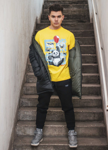 Свитшот Criminal Panda Yellow Custom Wear - Прямой крой панда желтый кэжуал хлопок - (251879732)