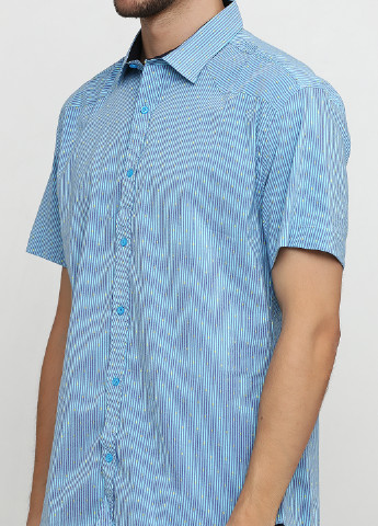 Синяя кэжуал рубашка с абстрактным узором Recobar