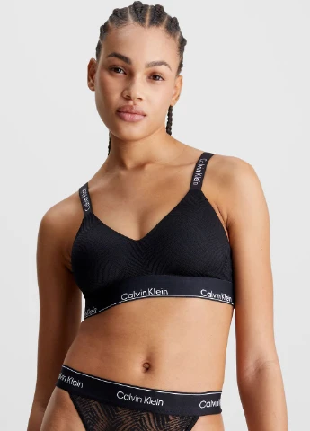 Чорний топ бюстгальтер Calvin Klein з кісточками поліамід