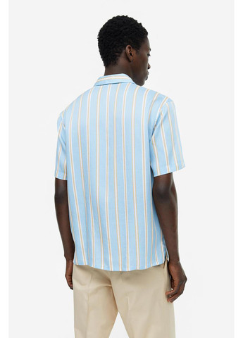 Голубой кэжуал рубашка в полоску H&M