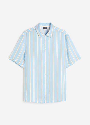 Голубой кэжуал рубашка в полоску H&M