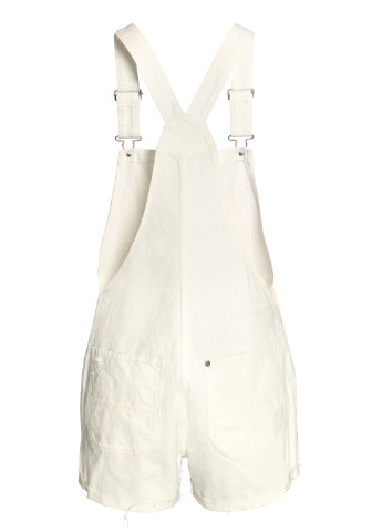 Комбинезон H&M комбинезон-шорты однотонный белый денил
