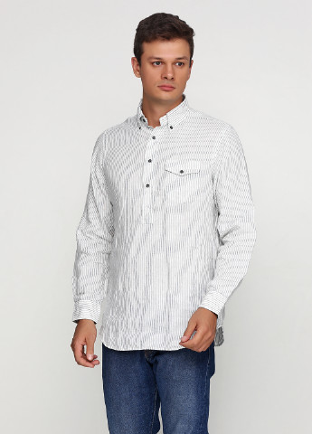 Белая кэжуал рубашка в полоску Ralph Lauren с длинным рукавом