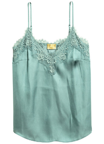 Топ-блузка H&M бирюзовый кэжуал