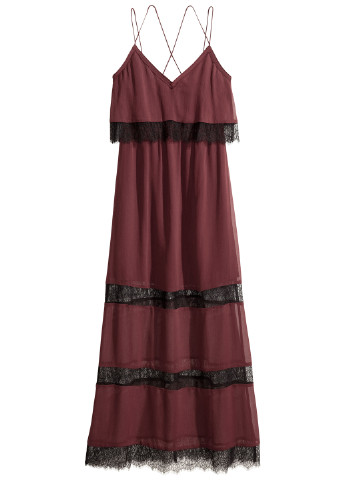 Бордовое вечернее платье H&M