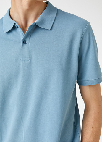Светло-синяя футболка-поло для мужчин KOTON однотонная