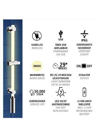 Светодиодная душевая штанга Wenko (254478406)