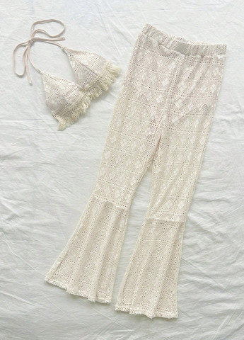 Светло-бежевый летний комплект (топ, брюки) SHEIN