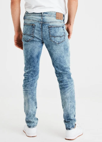 Светло-синие демисезонные скинни джинсы American Eagle