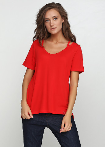 Яскраво-червона літня футболка Street One