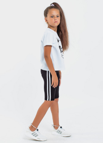 Черно-белый летний комплект (футболка, бриджи) Modna Anka
