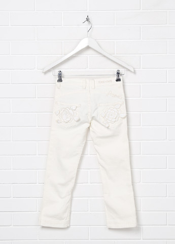 Молочные джинсовые демисезонные со средней талией брюки Roberto Cavalli