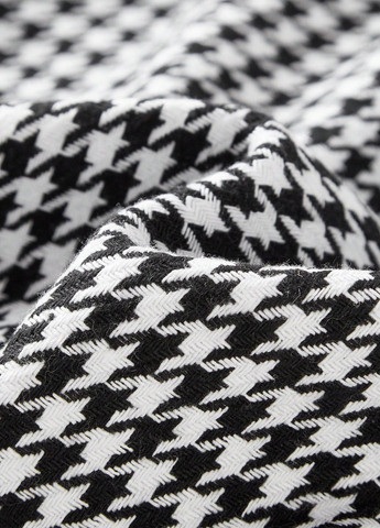 Черно-белое кэжуал, деловое платье платье-жакет SHEIN с узором пье-де-пуль «гусиная лапка»