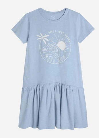 Блакитний літній комплект (сукня, легінси) Cool Club