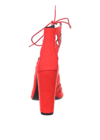 Красные босоножки Missguided на шнурках с перфорацией