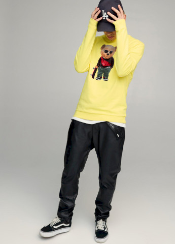 Желтый свитшот мужской basic /no flis/ YAPPI (252385803)