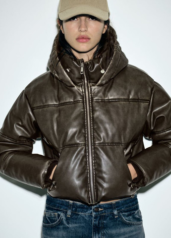 Темно-коричневая демисезонная куртка Zara