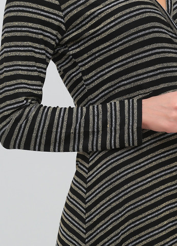 Черное кэжуал платье силуэтная, клеш Monki в полоску