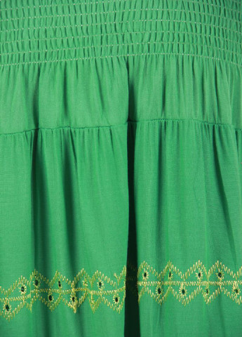 Зеленая кэжуал с орнаментом юбка Carrokar клешированная