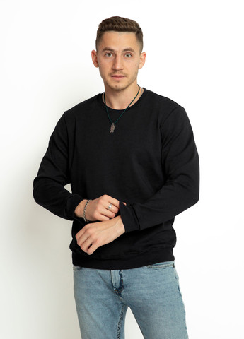 Чорний світшот Time of Style однотонний без декору (306717110)