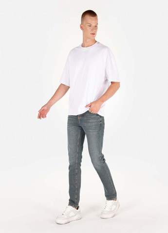 Серо-синие демисезонные слим джинсы Colin's