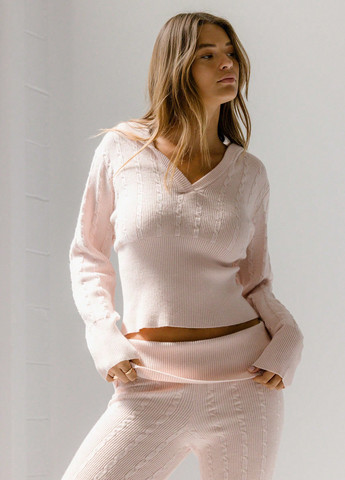 Бледно-розовый демисезонный свитер SHEIN