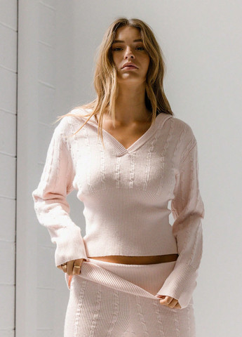 Бледно-розовый демисезонный свитер SHEIN