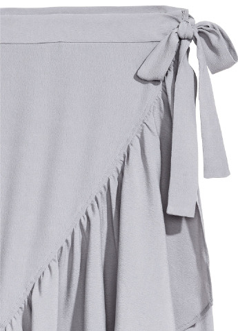 Светло-серая кэжуал однотонная юбка H&M миди