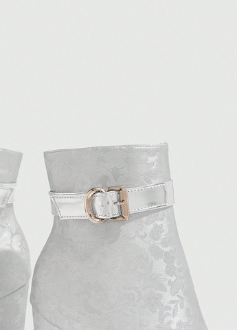Серебряные демисезонная ботильоны SHEIN