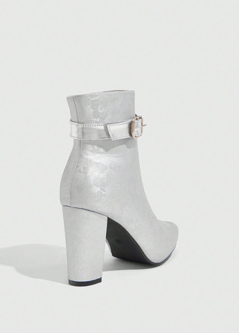 Серебряные демисезонная ботильоны SHEIN