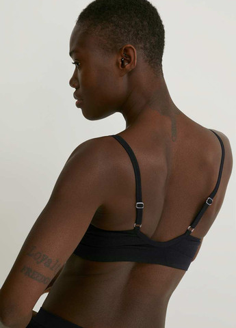 Чёрный топ бюстгальтер C&A без косточек полиэстер