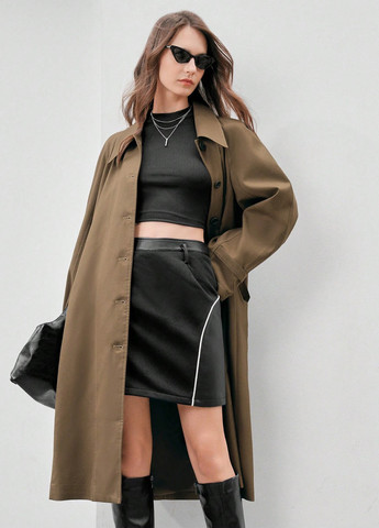 Плащ SHEIN на гудзиках демісезон (350571610)