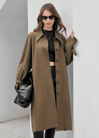 Плащ SHEIN на гудзиках демісезон (350571610)