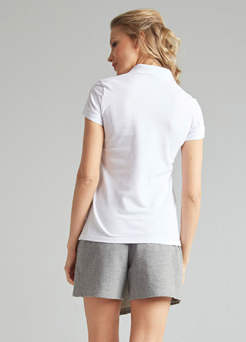 Белая женская футболка-поло Promin однотонная
