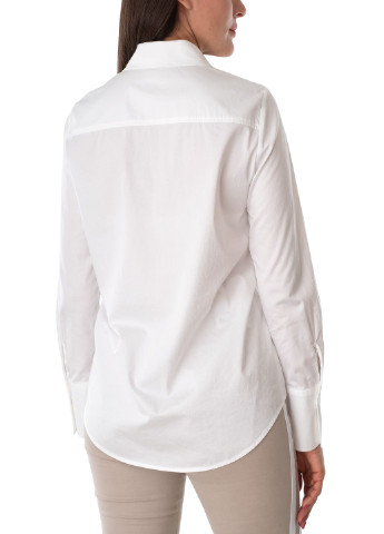 Белая кэжуал рубашка однотонная Marc Aurel