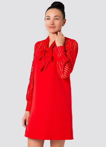 Красное кэжуал платье а-силуэт Azuri однотонное