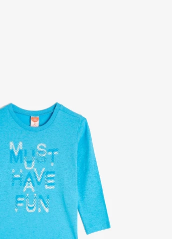 Бирюзовый демисезонный кэжуал лонгслив KOTON