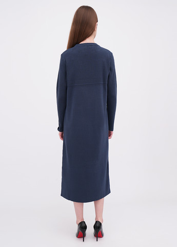 Темно-синее кэжуал платье платье-свитер EQUILIBRI однотонное