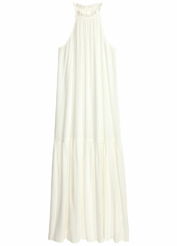 Молочное кэжуал платье а-силуэт H&M однотонное