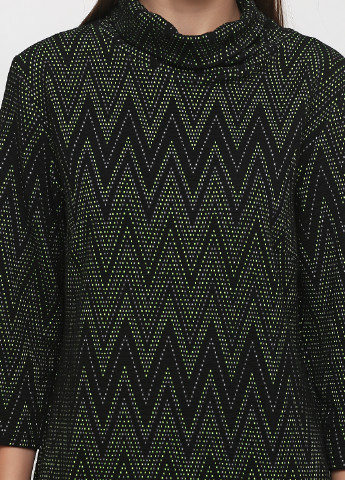 Темно-зеленое кэжуал платье BRANDTEX CLASSIC с геометрическим узором