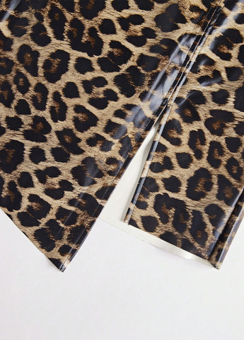 Коричневая кэжуал леопардовая юбка SHEIN карандаш