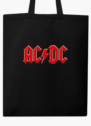 Еко сумка шоппер черная АСДС (AC/DC) (9227-1980-BK) MobiPrint (236391092)
