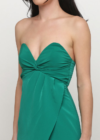 Зелена коктейльна сукня з відкритими плечима H&M однотонна
